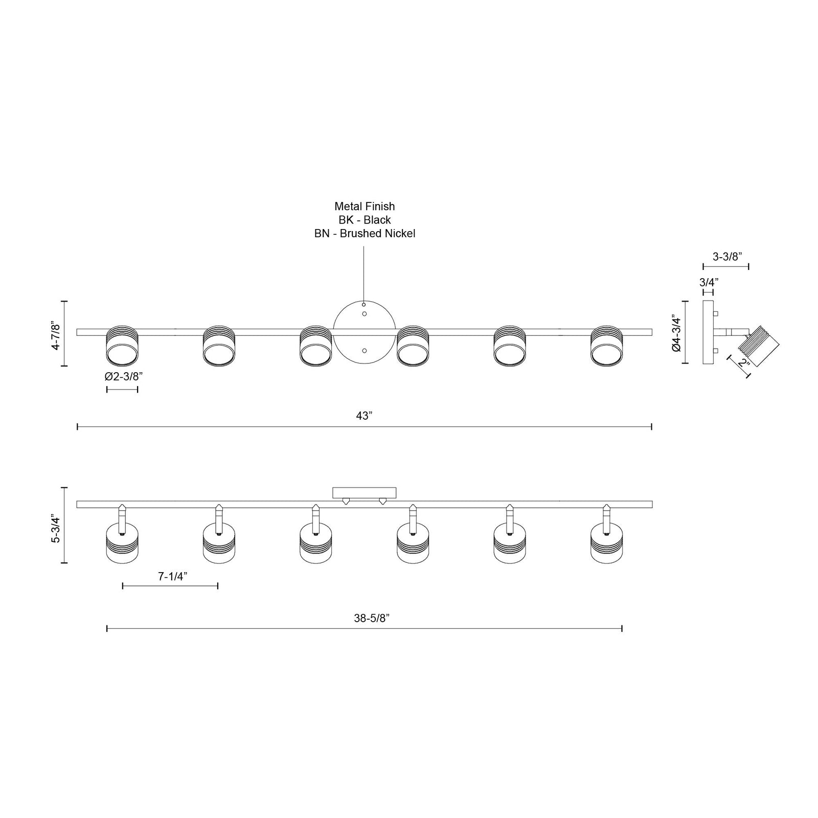 Lyra 43-in Black LED Track Lights