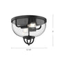 Lancaster 13-in Aged Gold 2 Lights Flush Mount