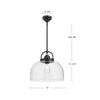 Lancaster 15-in Matte Black 1 Light Pendant
