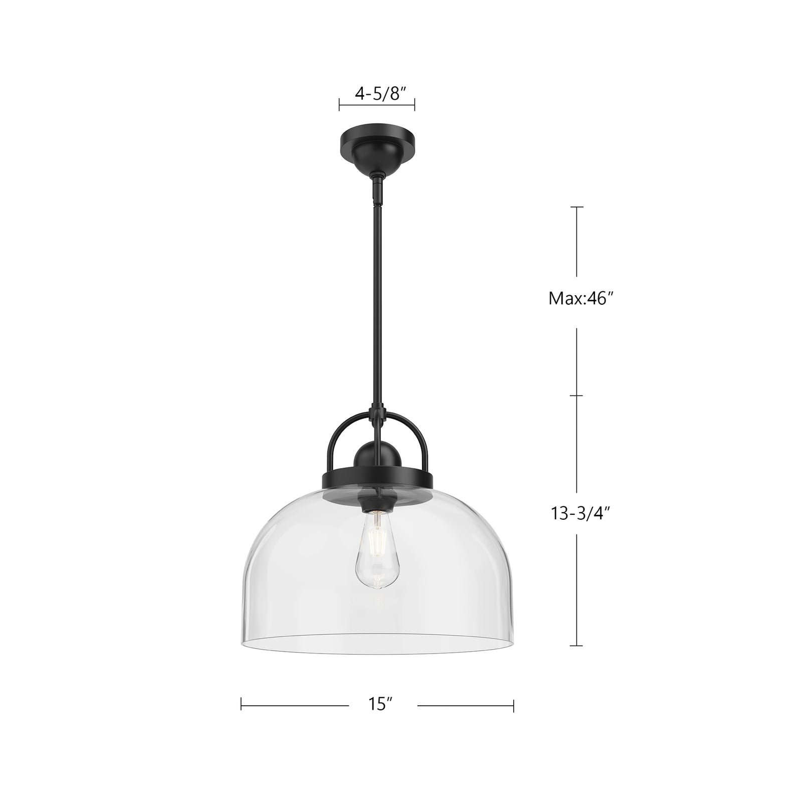 Lancaster 15-in Matte Black 1 Light Pendant