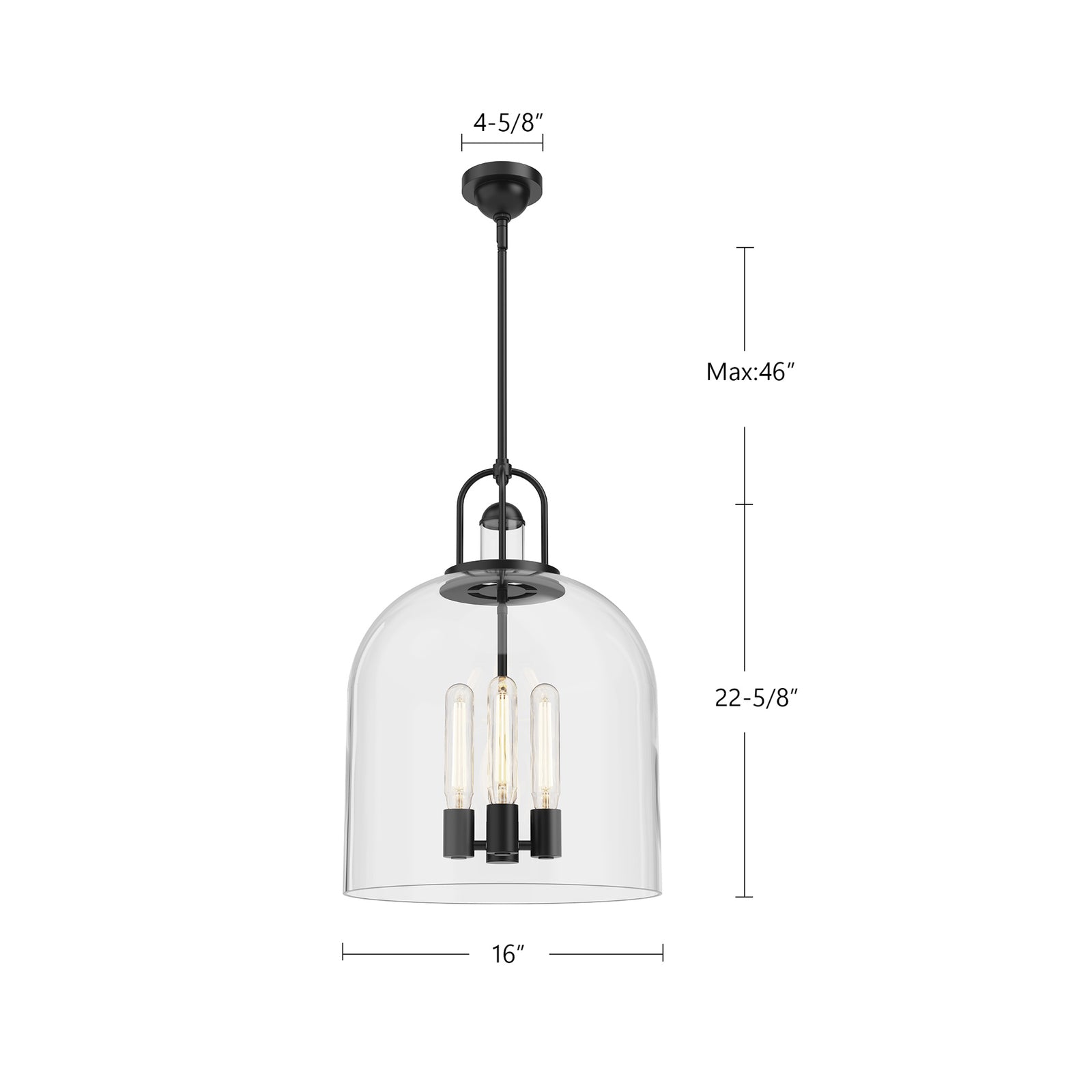 Lancaster 16-in Chrome 4 Lights Pendant