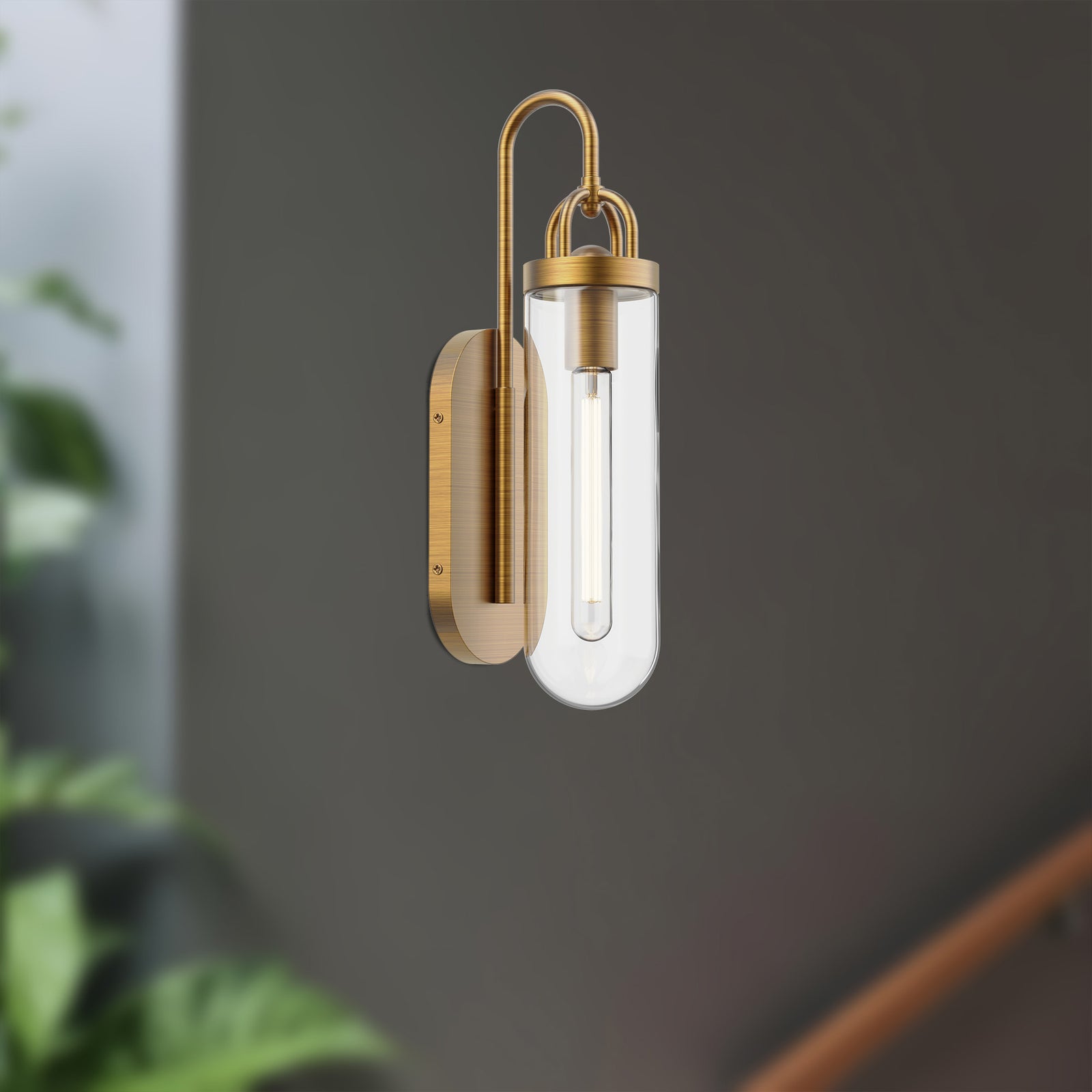 Lancaster 5-in Aged Gold 1 Light Wall/Vanity