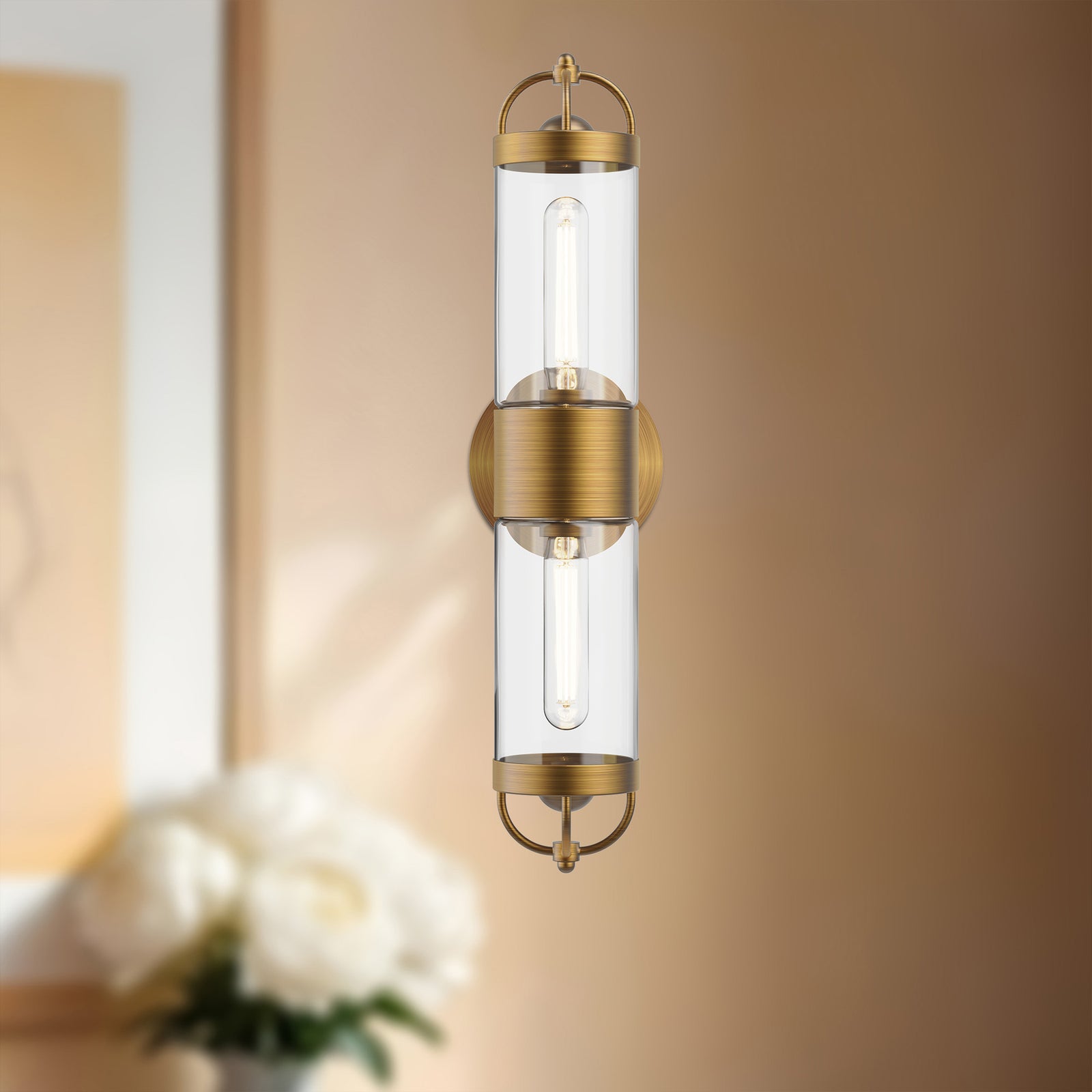 Lancaster 5-in Aged Gold 2 Lights Wall/Vanity