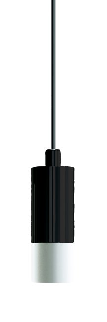 Short Frosted Acrylic Light Guide Single Pendant 3W - Matte Black Socket