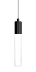 Light Guide Tall Clear Acrylic Single Pendant - 3W - Matte Black Socket
