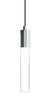 Light Guide Tall Clear Acrylic Single Pendant - 3W - Polished Chrome Socket