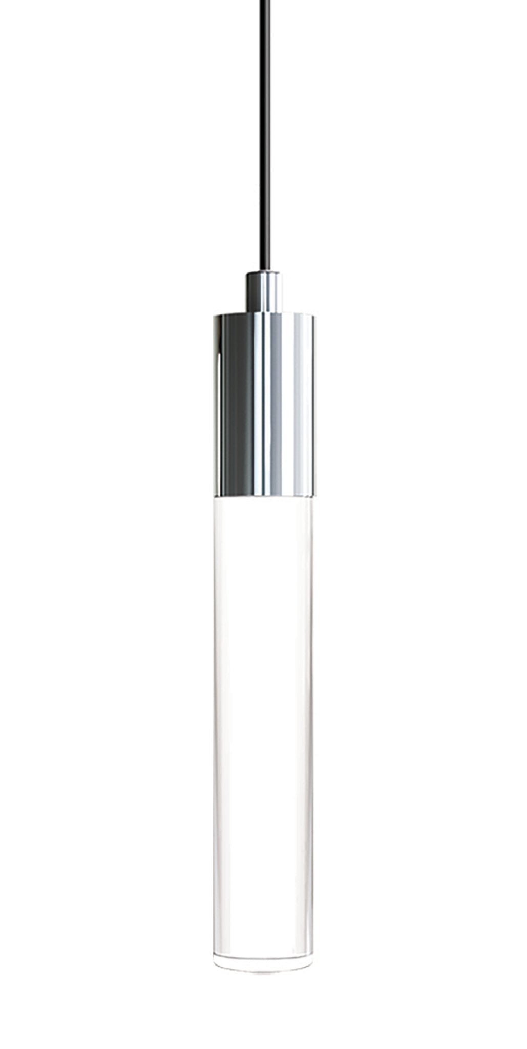 Light Guide Tall Clear Acrylic Single Pendant - 3W - Polished Chrome Socket