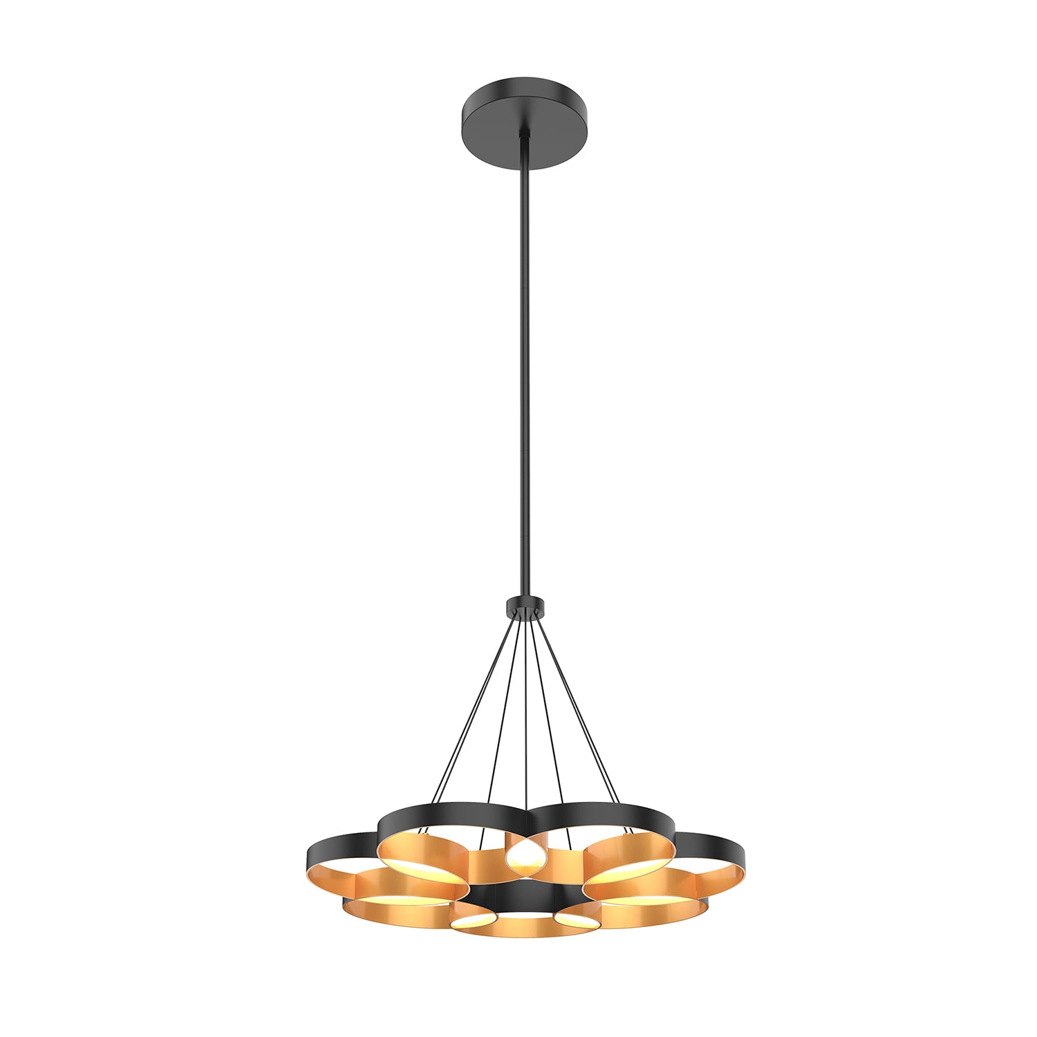 Maestro 26-in Black/Gold LED Chandeliers