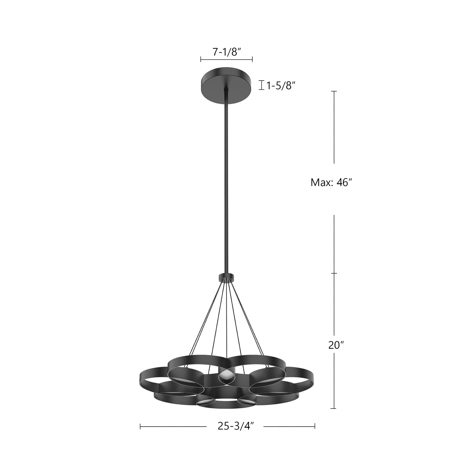 Maestro 26-in Black/Gold LED Chandeliers