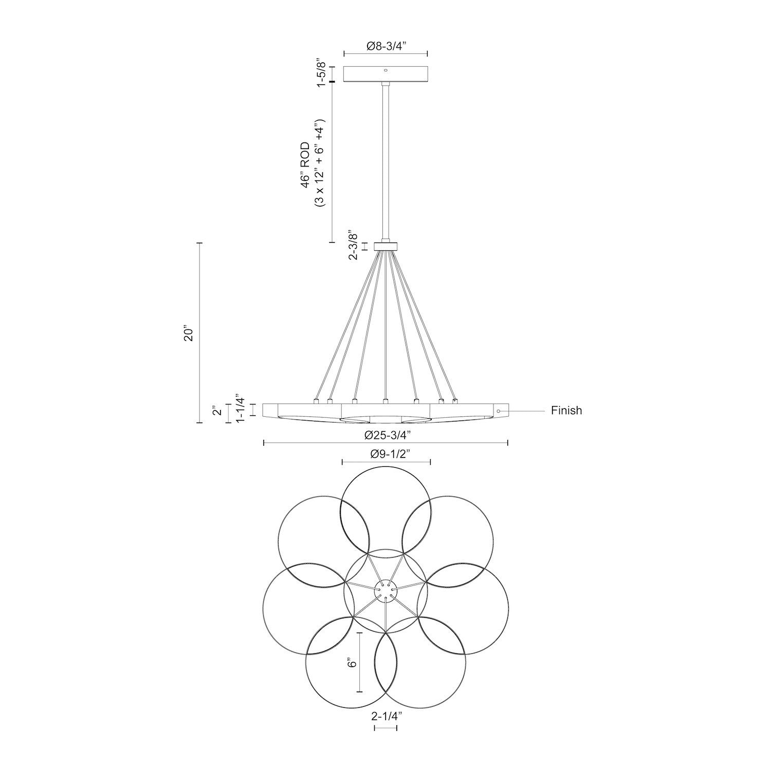 Maestro 26-in Black/Gold LED Chandeliers