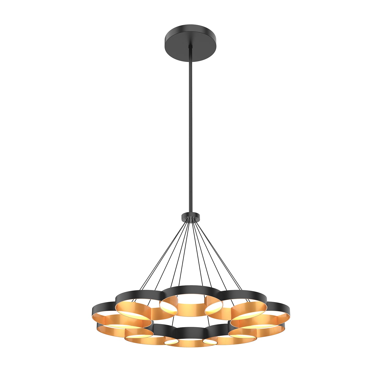 Maestro 33-in Black/Gold LED Chandeliers