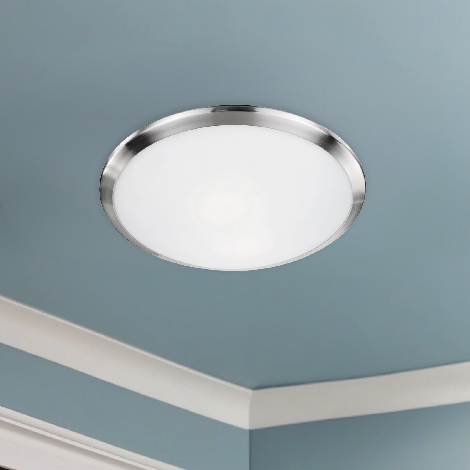 Malta 12-in Brushed Nickel 1 Light Flush Mount