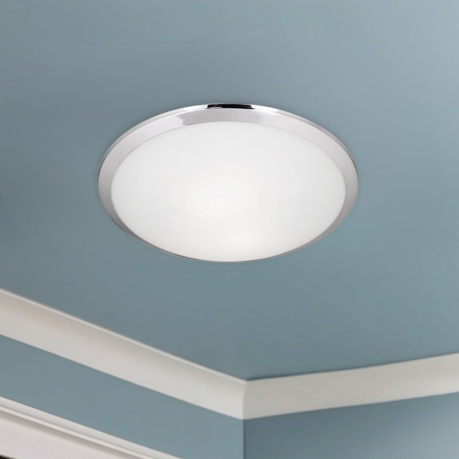 Malta 12-in Chrome 1 Light Flush Mount