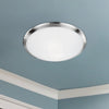 Malta 15-in Brushed Nickel 2 Lights Flush Mount