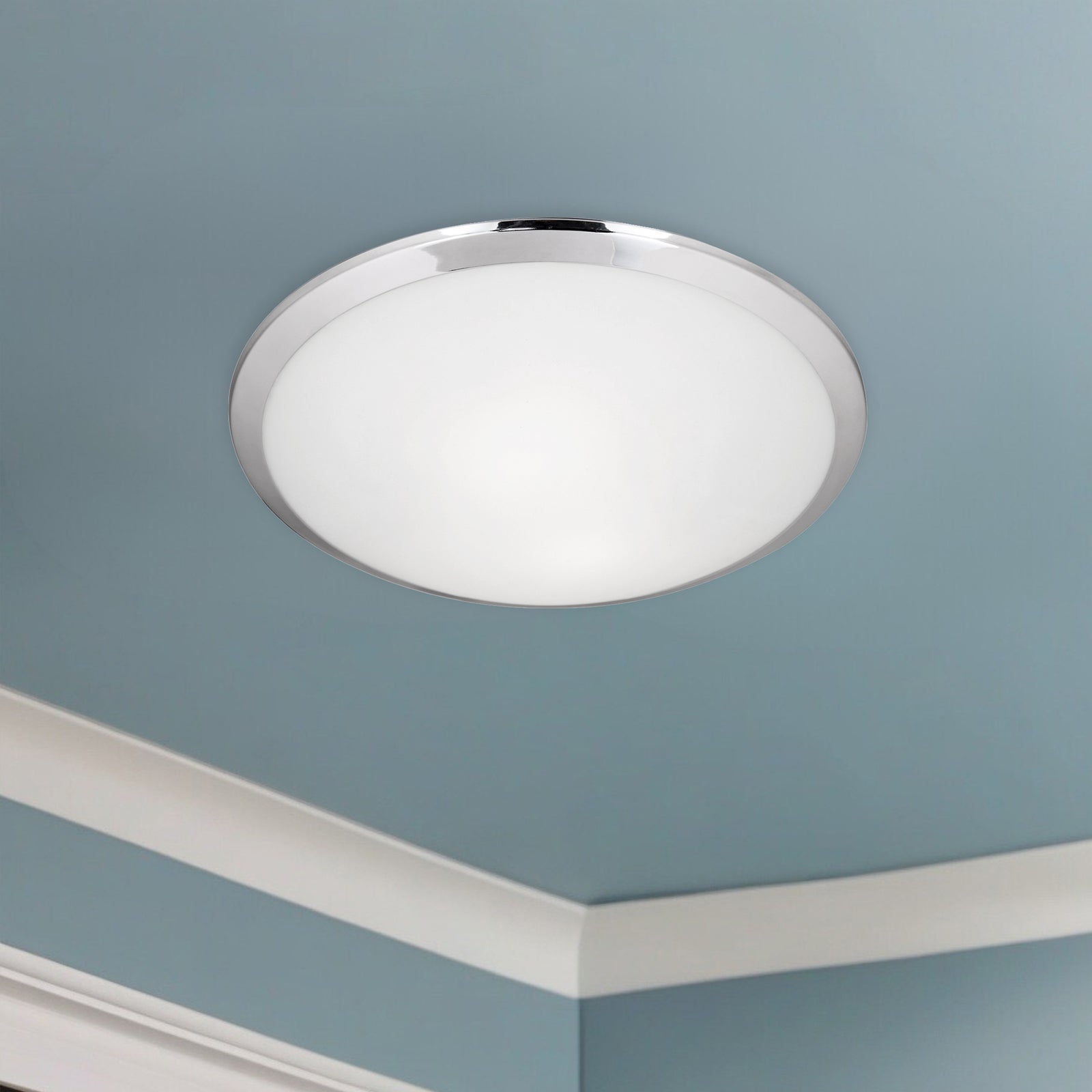 Malta 15-in Chrome 2 Lights Flush Mount