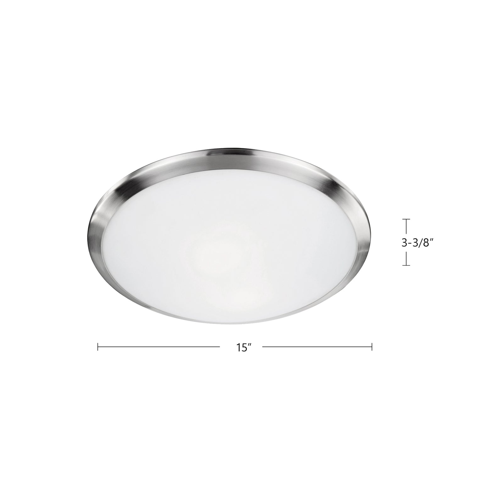 Malta 15-in Brushed Nickel 2 Lights Flush Mount