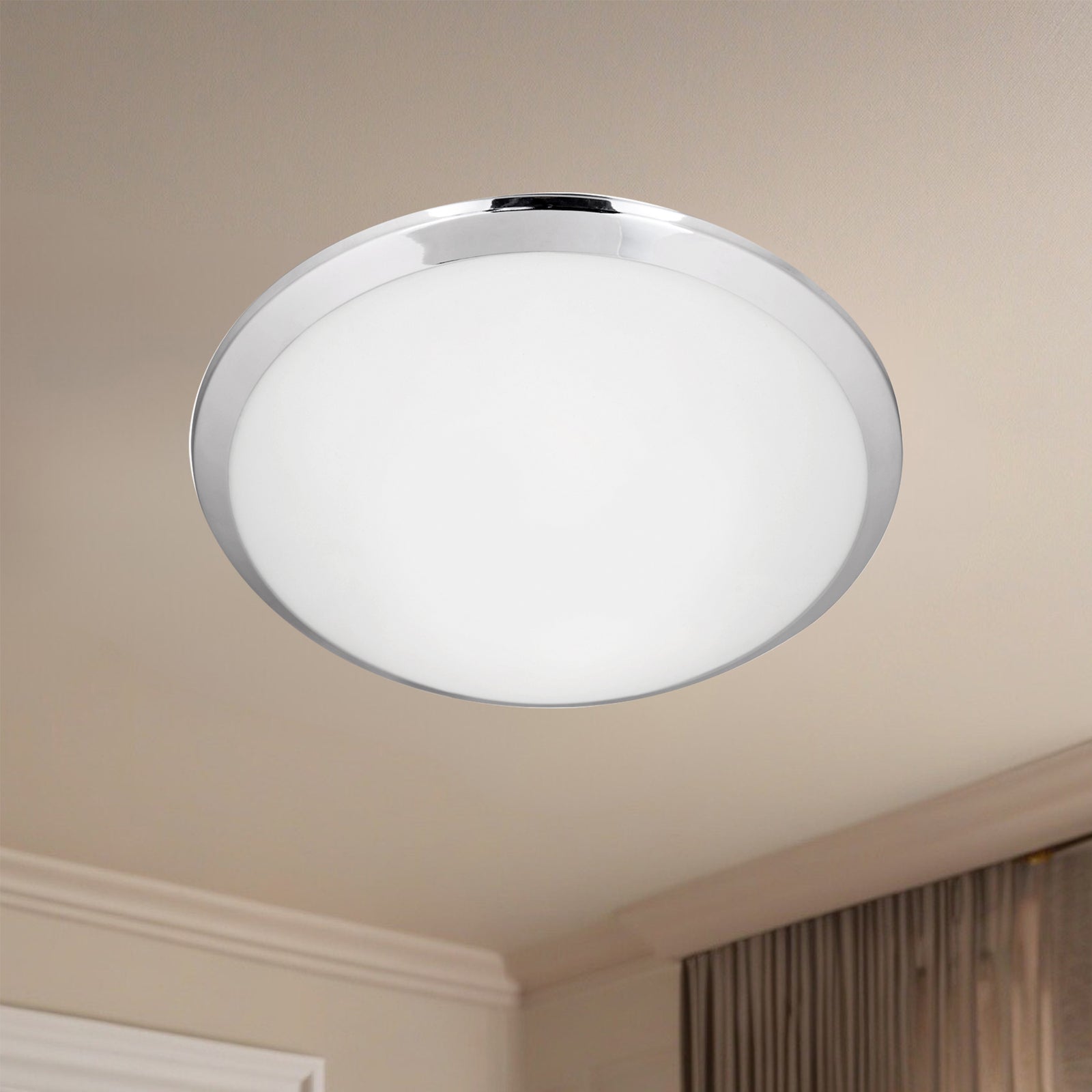 Malta 12-in Chrome LED Flush Mount