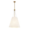 Manila 22-in Aged Gold/White Linen 3 Lights Pendant