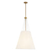 Manila 22-in Aged Gold/White Linen 3 Lights Pendant