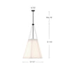 Manila 22-in Aged Gold/White Linen 3 Lights Pendant