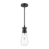Marcel 4-in Clear Bubble Glass/Textured Black 1 Light Exterior Pendant