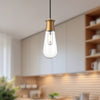 Marcel 4-in Aged Gold 1 Light Pendant