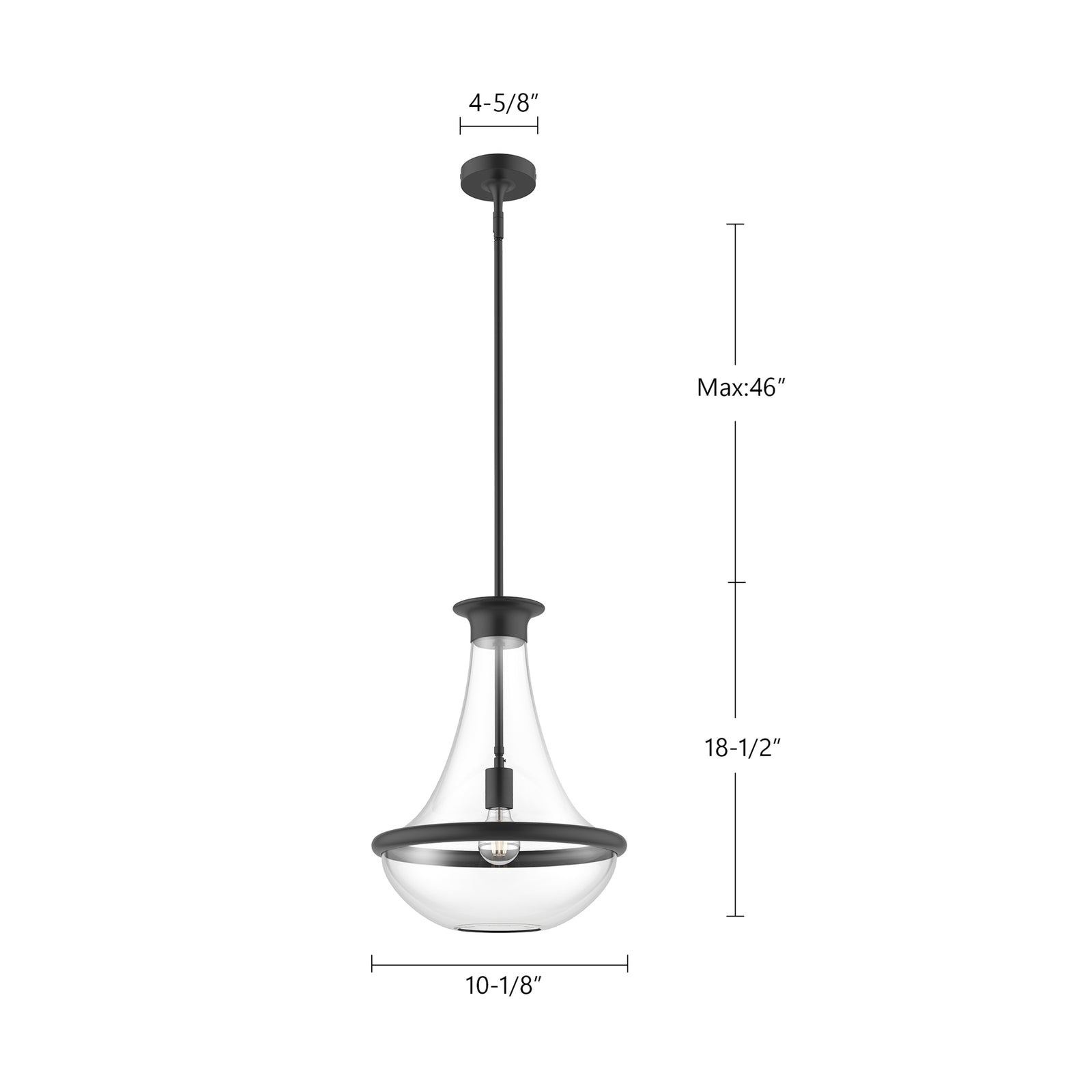 Marcel 10-in Matte Black 1 Light Pendant