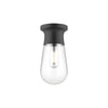Marcel 5-in Matte Black 1 Light Semi Flush Mount