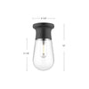 Marcel 5-in Aged Gold 1 Light Semi Flush Mount