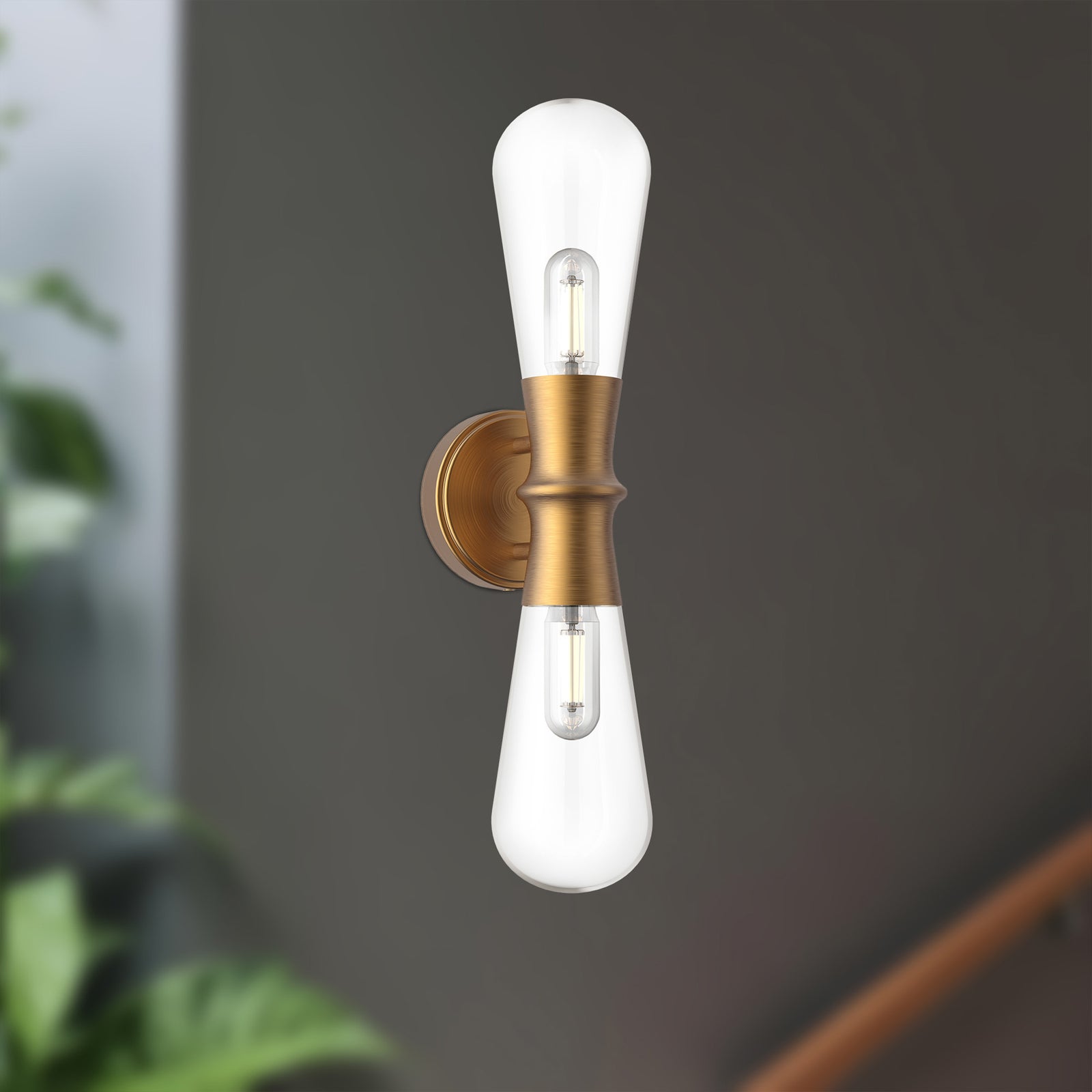 Marcel 5-in Aged Gold 2 Lights Wall/Vanity