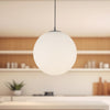 Marco 16-in Black/Opal Glass Socket Pendant