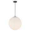 Marco 16-in Black/Opal Glass Socket Pendant