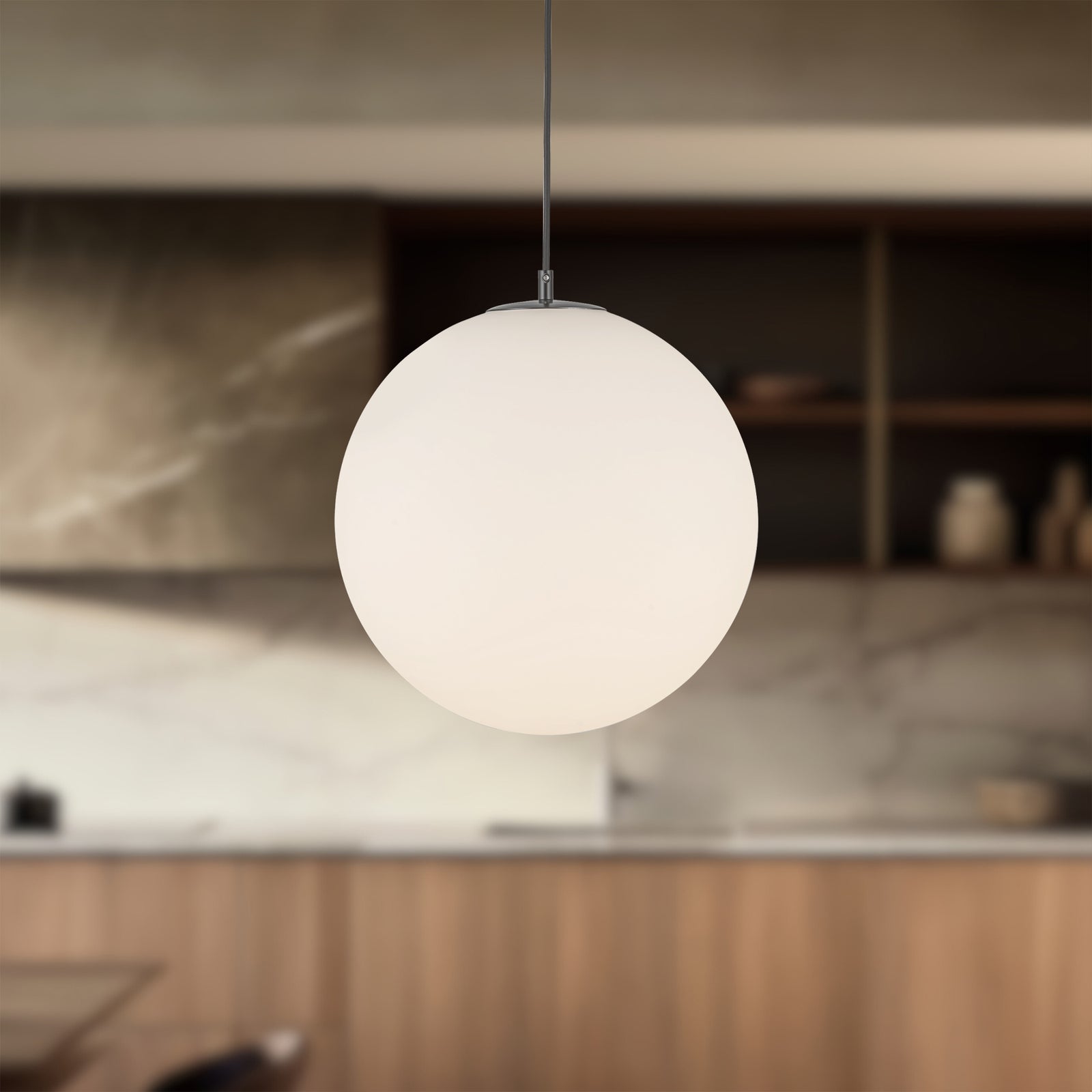 Marco 16-in (196-in Wire) Black/Opal Glass Socket Pendant