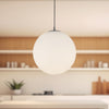 Marco 16-in Black/Opal Glass LED Pendant