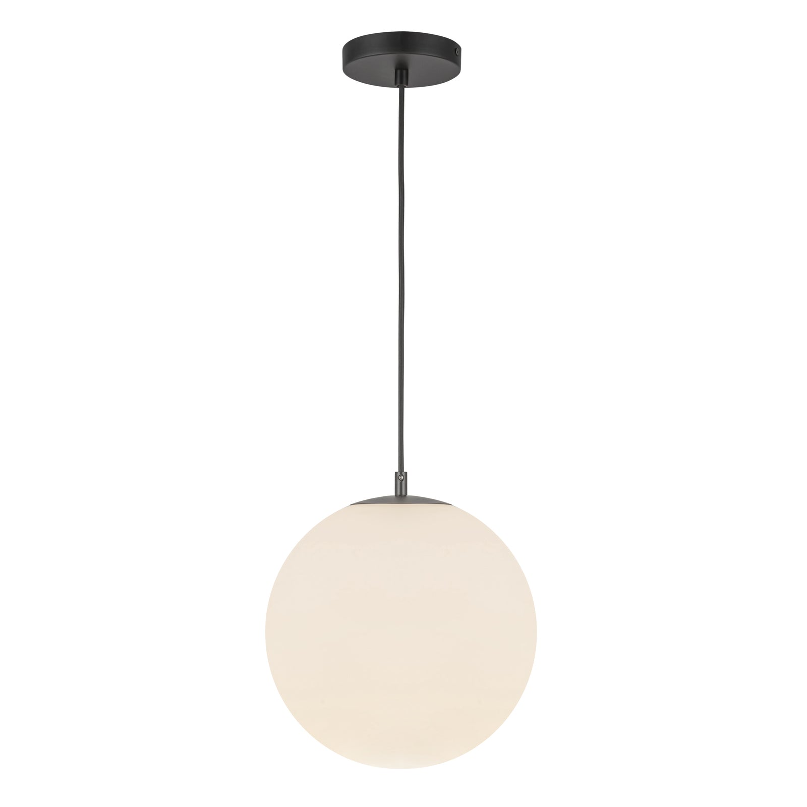 Marco 12-in (196-in Wire) Black/Opal Glass LED Pendant