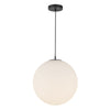 Marco 16-in (196-in Wire) Black/Opal Glass LED Pendant