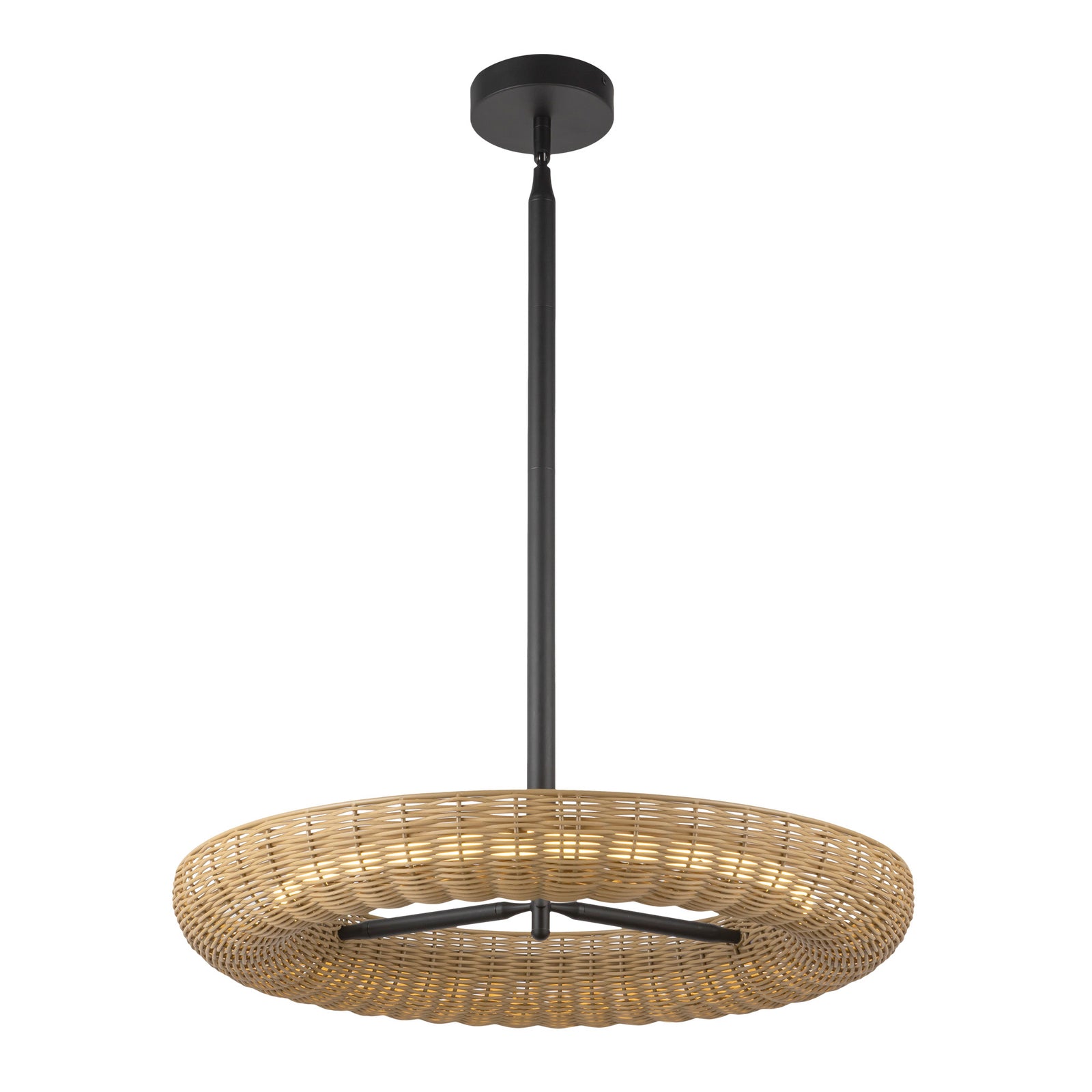Maris 24-in Matte Black LED Chandelier