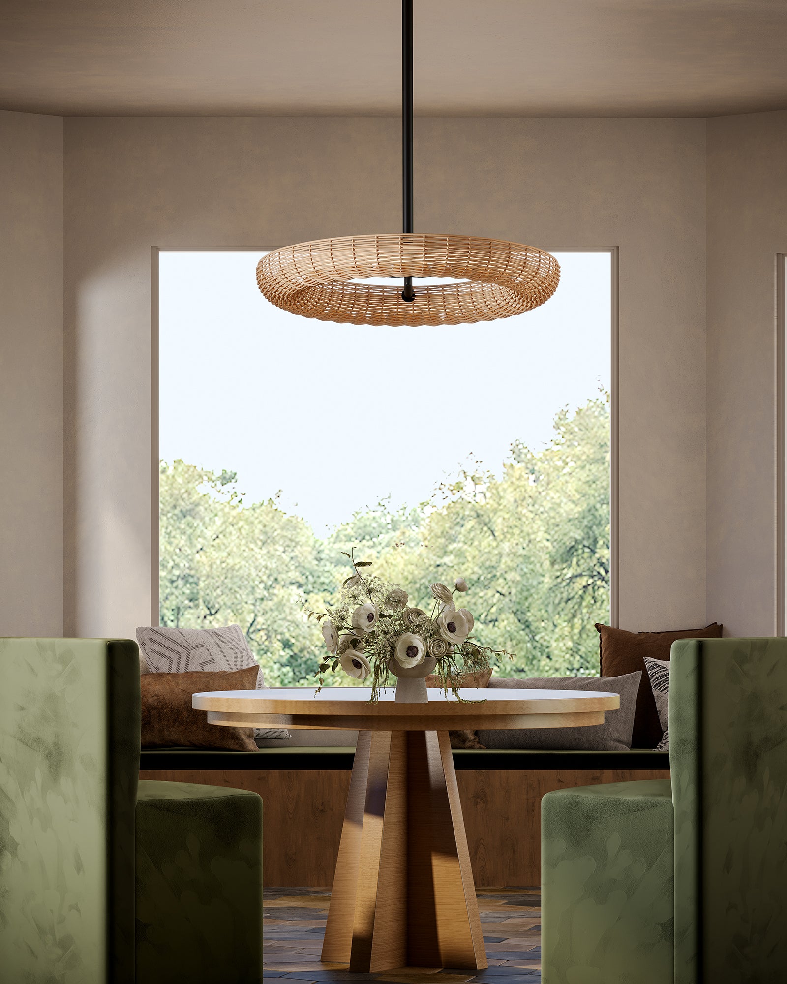 Maris 24-in Matte Black LED Chandelier