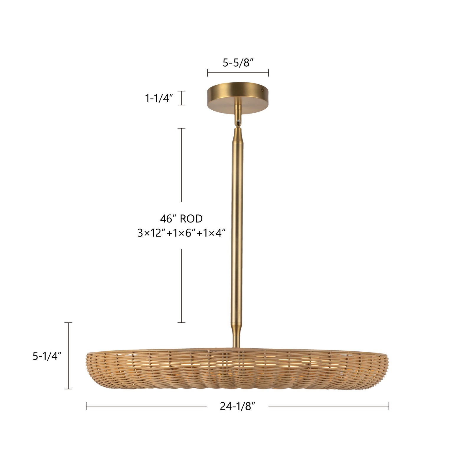 Maris 24-in Matte Black LED Chandelier