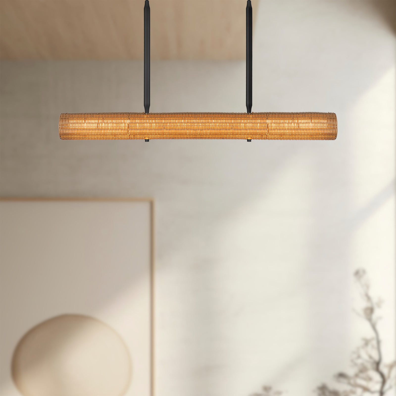 Maris 42-in Matte Black LED Linear Pendant