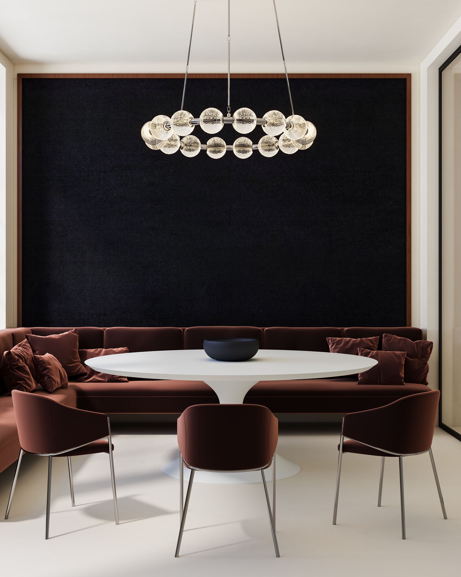 Marni 32-in Polished Nickel LED Chandelier