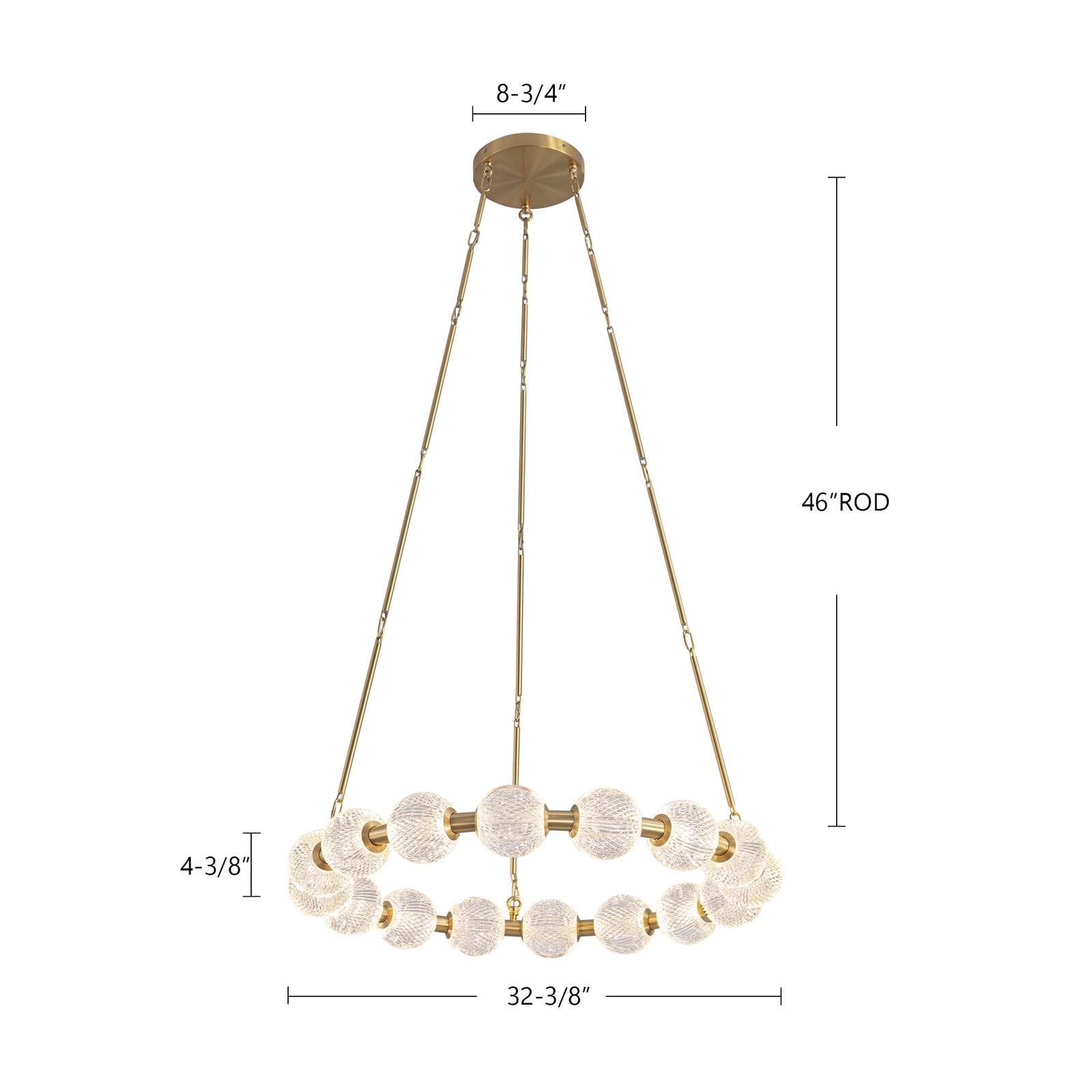 Marni 32-in Natural Brass LED Chandelier