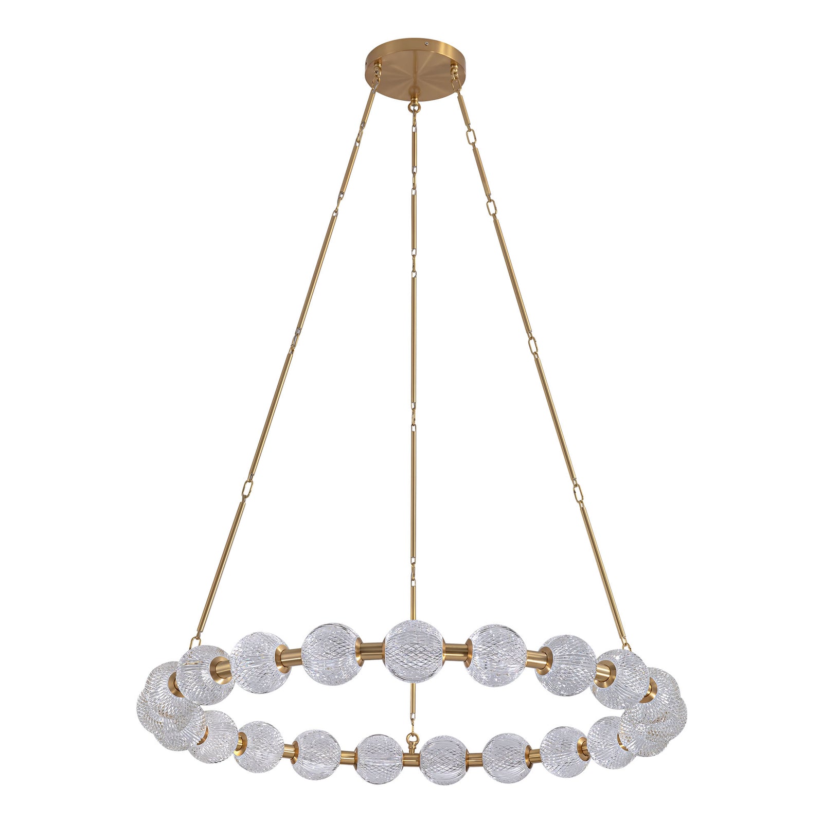 Marni 41-in Natural Brass LED Chandelier
