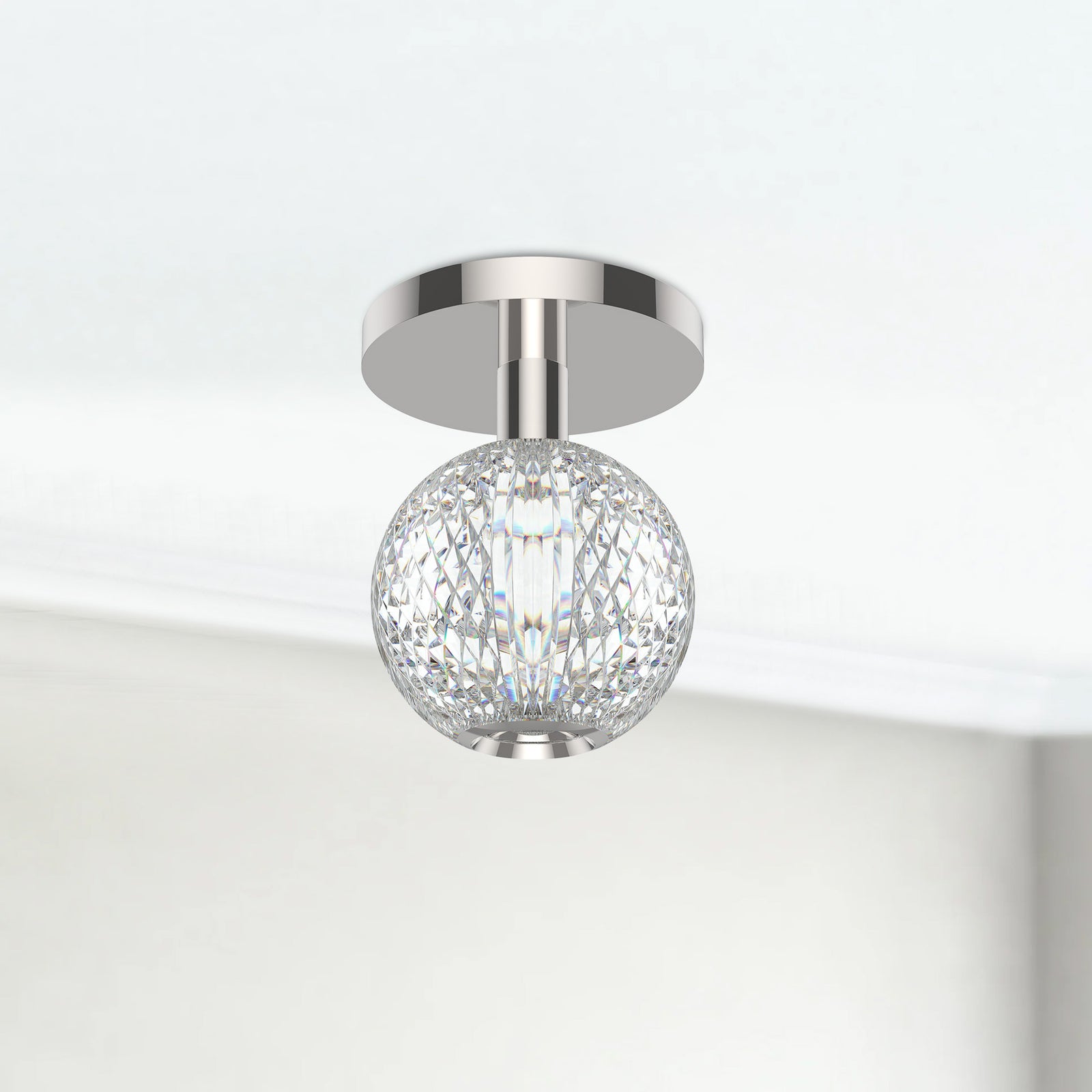 Marni 5-in Polished Nickel LED Flush Mount