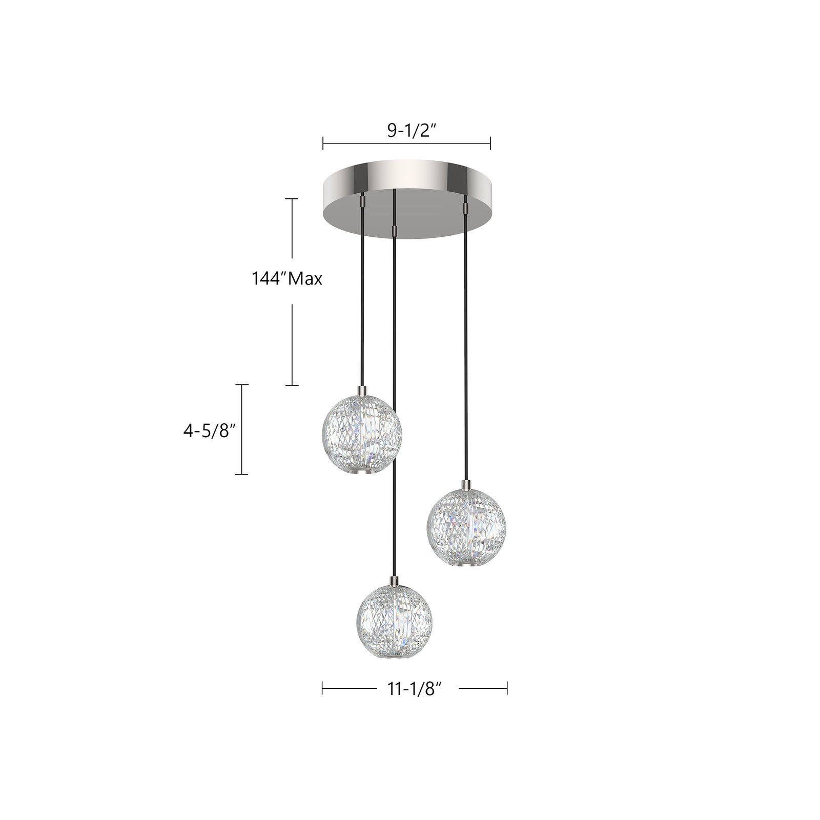Marni 11-in Polished Nickel LED Multi Pendant