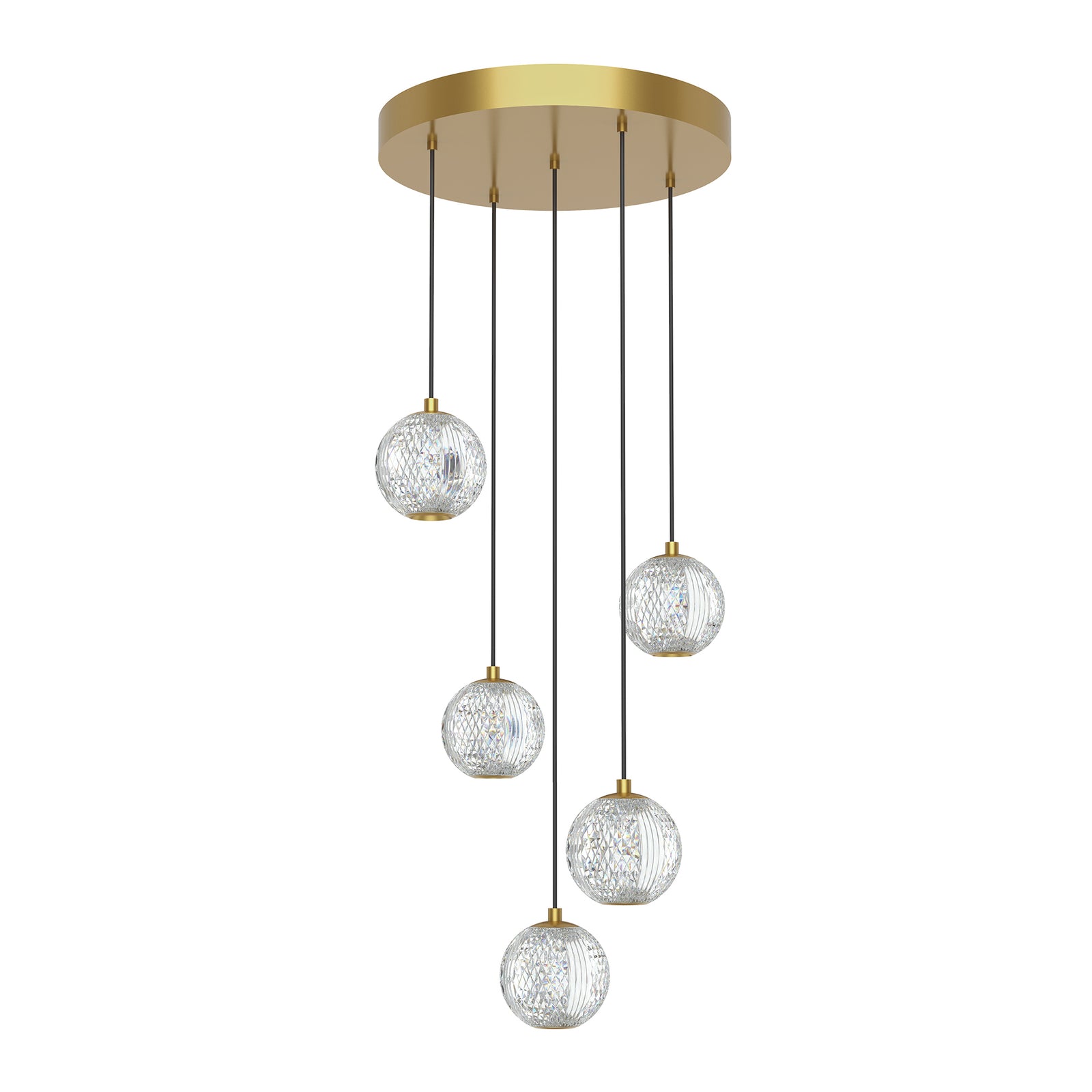 Marni 15-in Light Natural Brass LED Multi Pendant