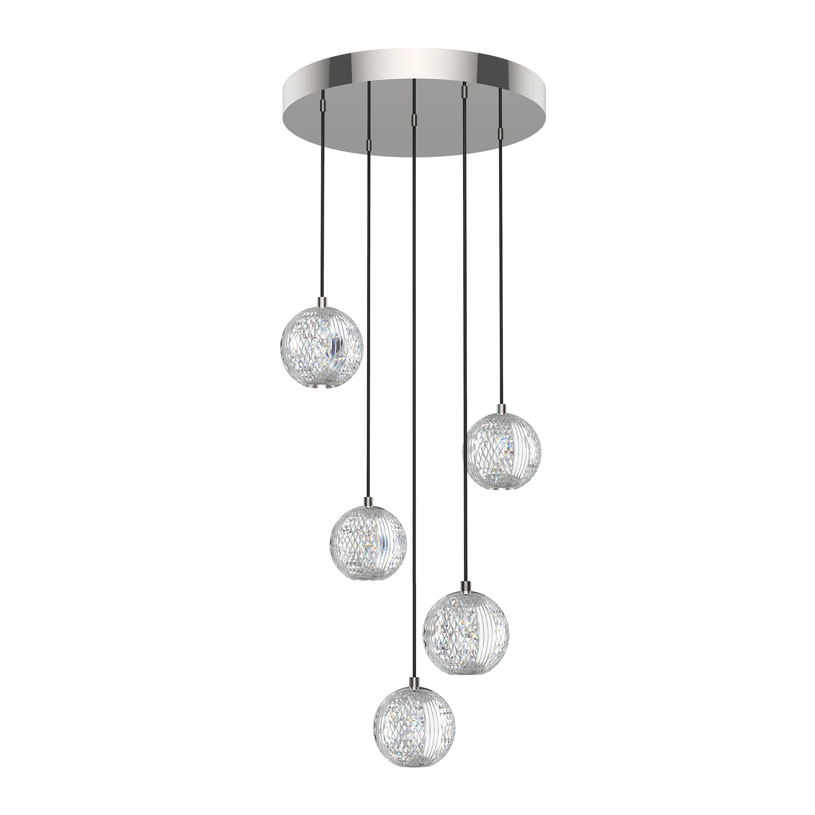 Marni 15-in Polished Nickel LED Multi Pendant