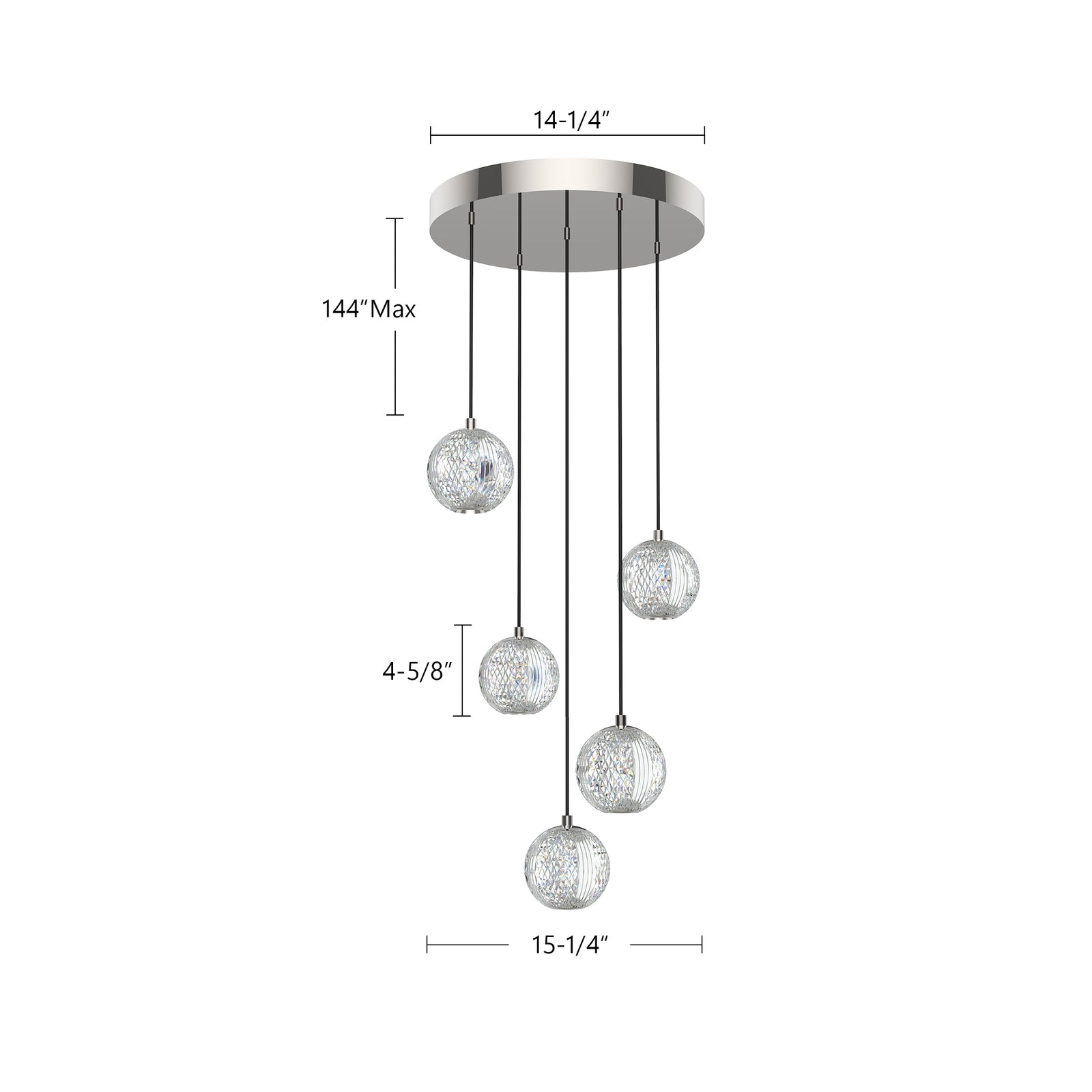 Marni 15-in Light Natural Brass LED Multi Pendant