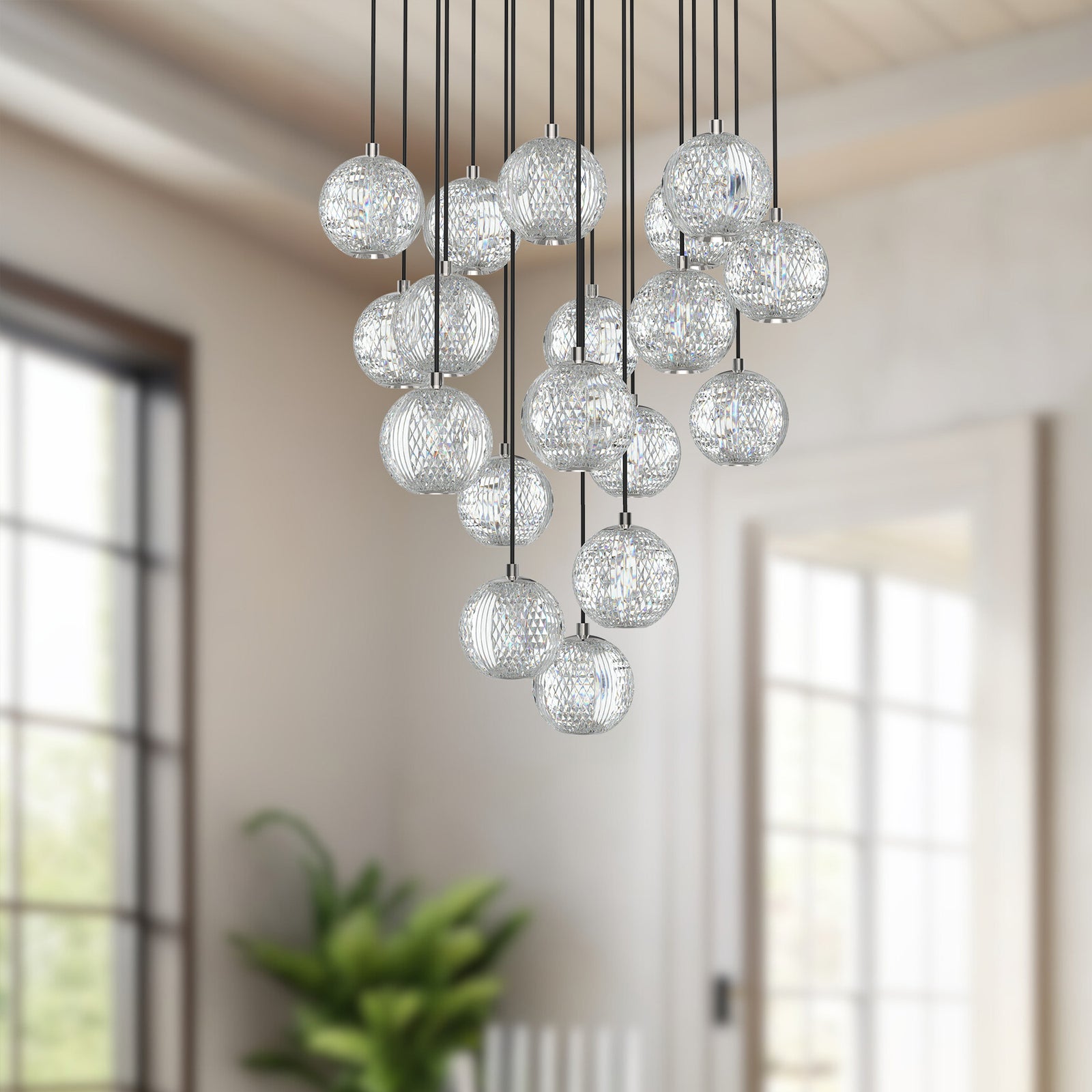Marni 21-in Polished Nickel LED Multi Pendant