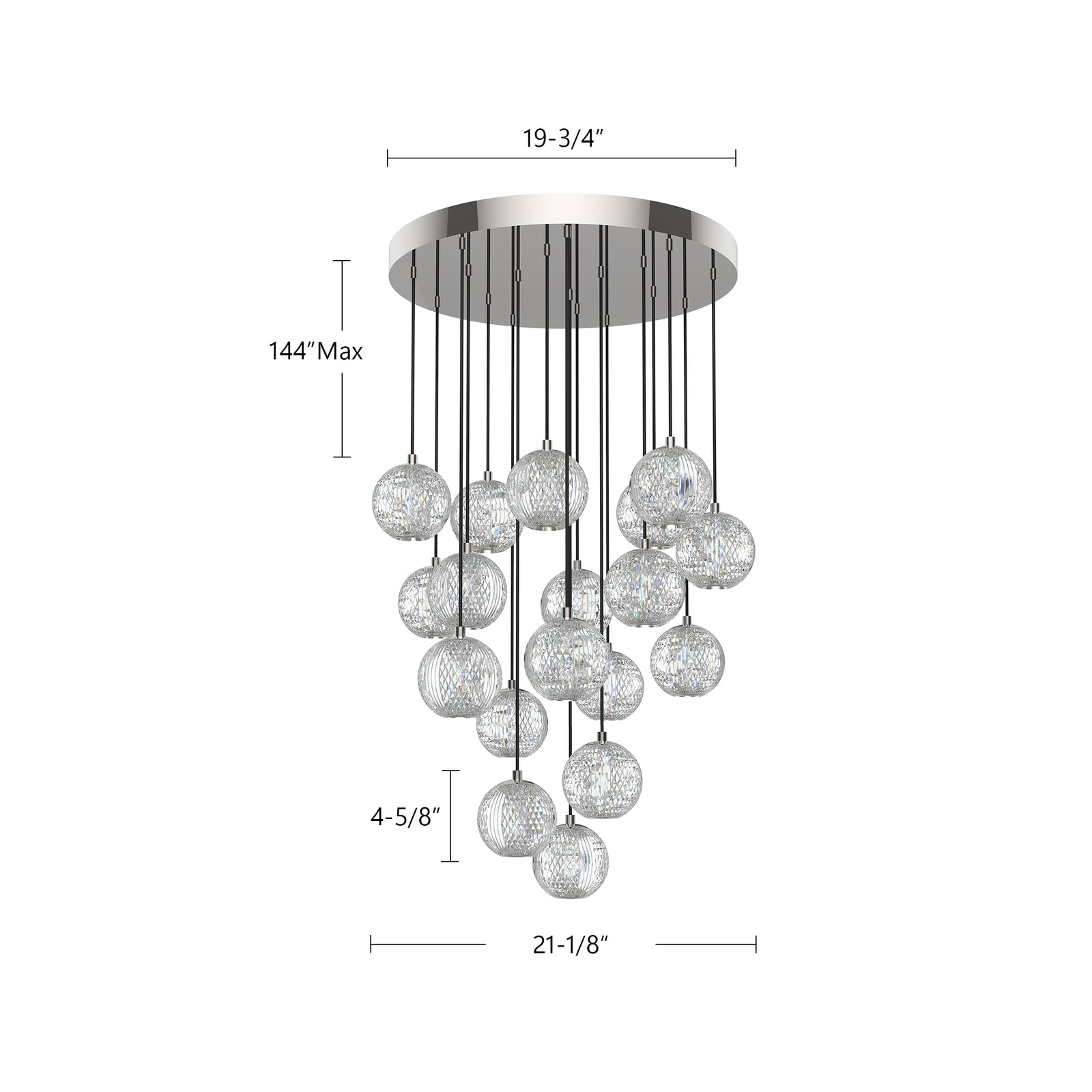 Marni 21-in Polished Nickel LED Multi Pendant